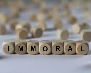 immoral word made from letter blocks
