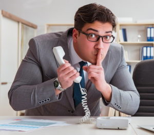 businessman leaking information